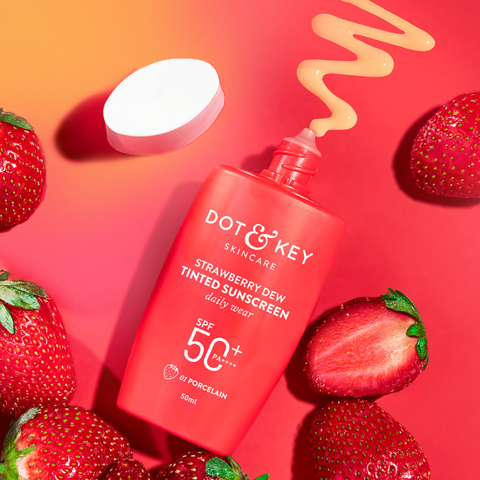 Buy Dot & Key Strawberry Dew Tinted Sunscreen SPF 50+ PA++++ | Glowing Tint + Broad Spectrum Protection