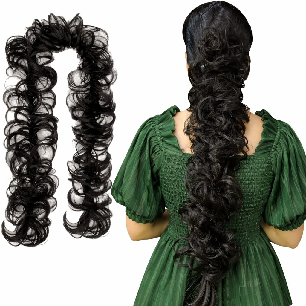 Messy curly ponytail hair extension and Wigs (frill) for womens and girls Braid Extension